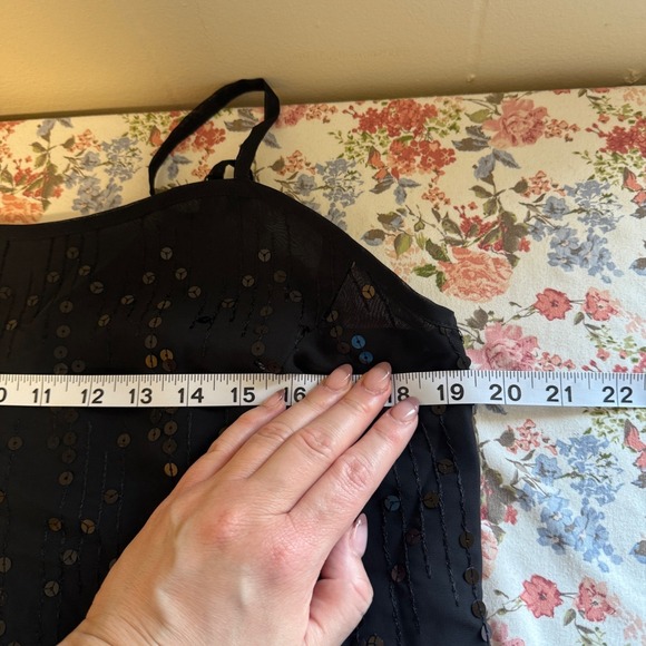 Vintage Y2K Cropped Sequin Cami Top Large Whimsigoth Fairy Glam Grunge Coquette - Picture 9 of 12